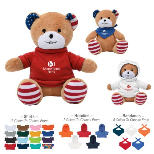 Toys & Novelties - Plush Stuffed Animals - PatriBear 6 Customizable Plush Pal