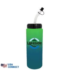 Moodâ¢ 32 oz. Sports Bottle With Flexible Straw, Full Color Digital - USA Connect - Awards and Gifts