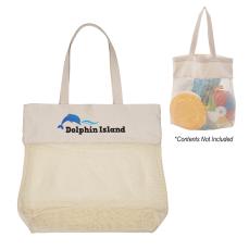 EcoBreeze Mesh Canvas Tote Bag - Beach Bags