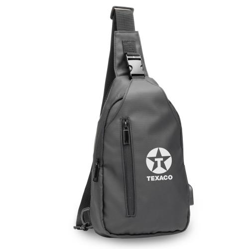 Bags - Backpacks - VoltGo Black Sling Bag with USB Port