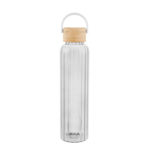 Drinkware - Glass Bottles - EcoSleek 20oz Bamboo-Lid Glass Bottle