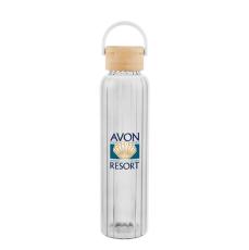 EcoSleek 20oz Bamboo-Lid Glass Bottle - Glass Bottles