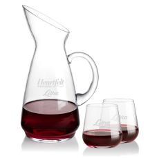 EleganceFlow Crystal Wine Set - Deep Etch - Gift Sets