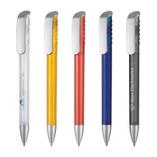 Top Spin Silver Pen - Plastic Pens