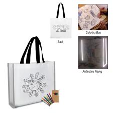 ColorSplash Reflective Tote with Crayons - Non-Woven