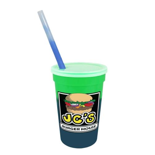 Drinkware - Cups - Mood&trade; 17 oz. Stadium Cup/Straw/Lid Set, Full Color Digital