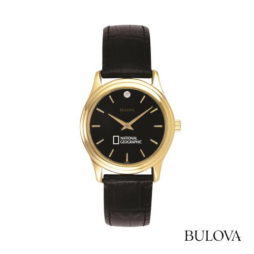 Apparel - Accessories - Watches - Bulova&reg; Leather Strap Watch w/Diamond