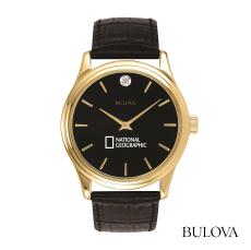 Bulova® Leather Strap Watch w/Diamond - Watches