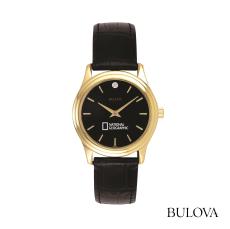 Bulova® Leather Strap Watch w/Diamond - Accessories