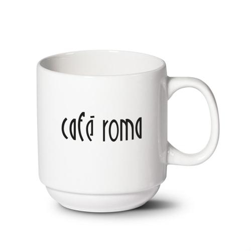 Drinkware - Mugs - Elegante 12oz White Porcelain Cafe Mug