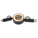 FSC&reg; 100% Bamboo Retractable 5-in-1 Charging Cable