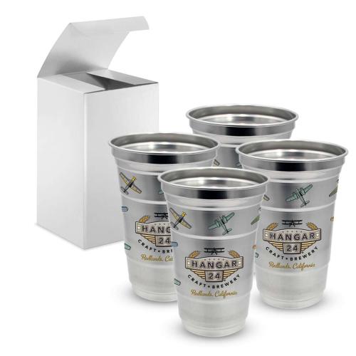 Drinkware - Made in the USA - Top Cup by Ball&trade; 20 oz. Recycled Aluminum Cup - Set of 4 , Full Color Digital