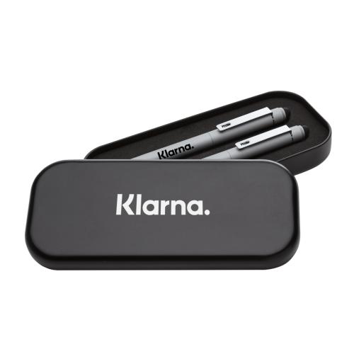 Pens & Writing - Packaging - Elegance Duo Black Metal Pen Box