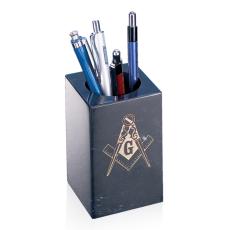 MarbleCraft Elegance Black Pencil Holder - Desk Accessories