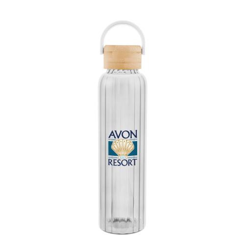 Drinkware - Glass Bottles - EcoSleek 20oz Bamboo-Lid Glass Bottle