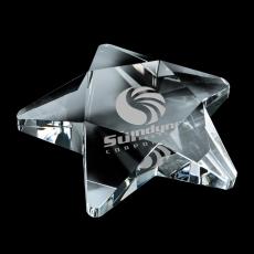 StarGlint Crystal Etch Paperweight - Paperweights
