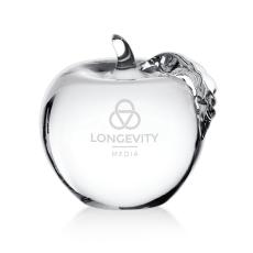 AppleGleam Glass Paperweight - Deep Etch - Paperweights