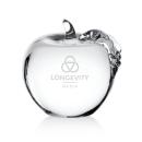 AppleGleam Glass Paperweight - Deep Etch