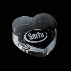 CrystalHeart Etched Desktop Award - Paperweights
