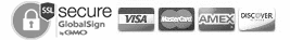 Secure checkout by GlobalSign SSL. We accept Visa, Mastercard, American Express and Discover